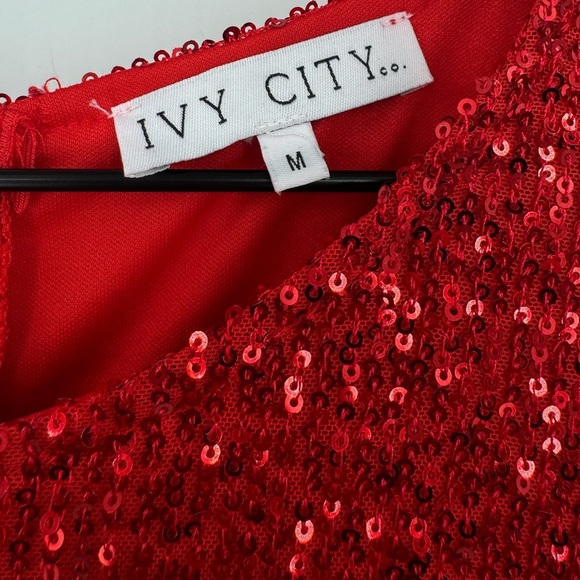 Ivy City Co Lady Dress in Red Sequin - Medium - Picture 8 of 13